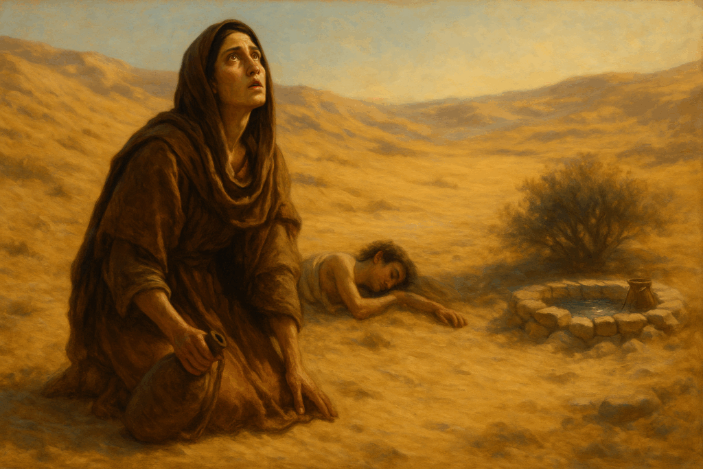 Hagar and Ishmael in the desert