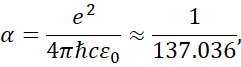 Fine-structure constant formula and approximation.