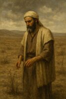 Isaac sawing the field